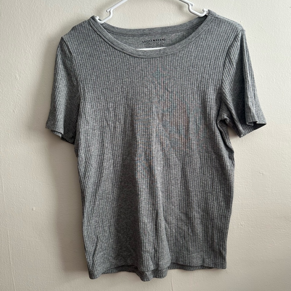 Lucky Brand Heather Gray Short Sleeve Tee